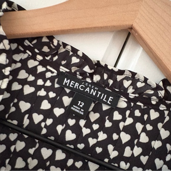 J. Crew Mercantile 12 Black White Heart Top - Picture 3 of 6